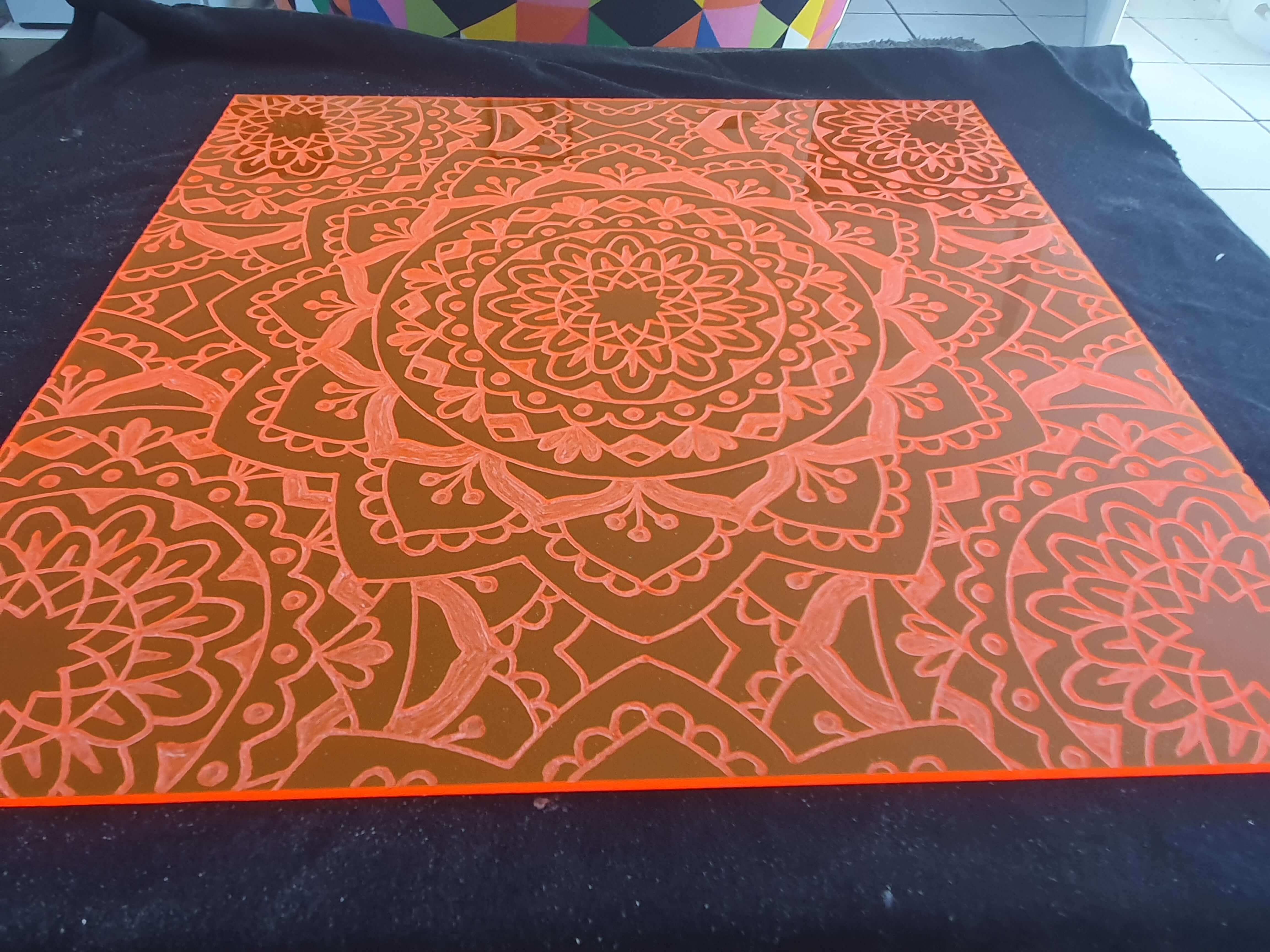 Orange Mandala Engraving Orange Mandala Engraving